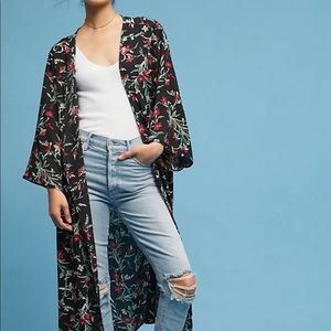 Anthropologie Aster Floral Kimono